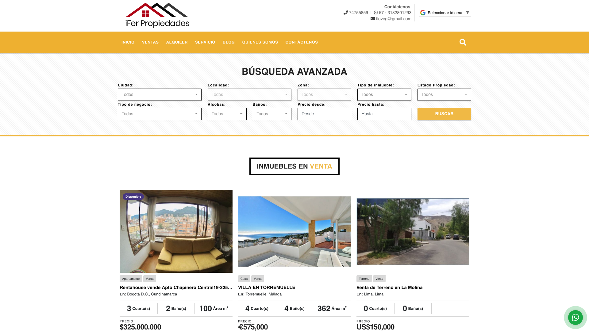 Novedades Wasi del mes de marzo de 2019 plantilla pagina web para inmobiliaria Yucatán